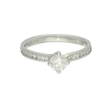 Platinum Certificated 0.39ct Diamond Shoulders Solitaire Engagement Ring