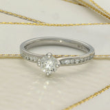 Platinum Certificated 0.39ct Diamond Shoulders Solitaire Engagement Ring