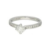 Platinum Certificated 0.39ct Diamond Shoulders Solitaire Engagement Ring