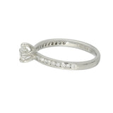 Platinum Certificated 0.39ct Diamond Shoulders Solitaire Engagement Ring