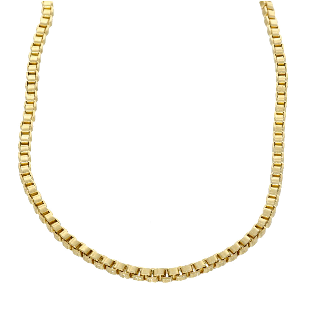 Pre-owned 9ct Yellow Gold Box Link Chain Choker 15"