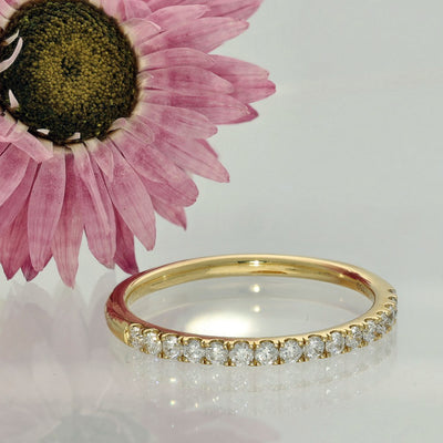 18ct Yellow Gold Slim Diamond Half Eternity Ring