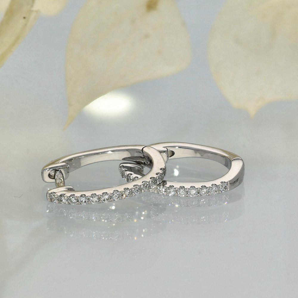 Carat Diamond Huggie Earrings Hoop Earrings With One Diamond