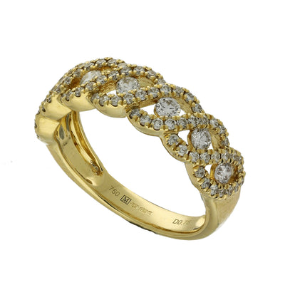 18ct Yellow Gold Infinity Weave Diamond Half Eternity Ring