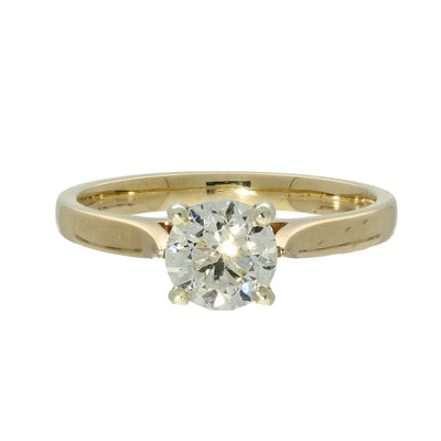 Pre-owned 9ct Yellow Gold 0.88ct Round Diamond Solitaire Ring