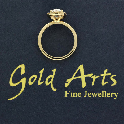 18ct Yellow Gold Laboratory-Grown 1.75ct Oval Diamond Halo Ring