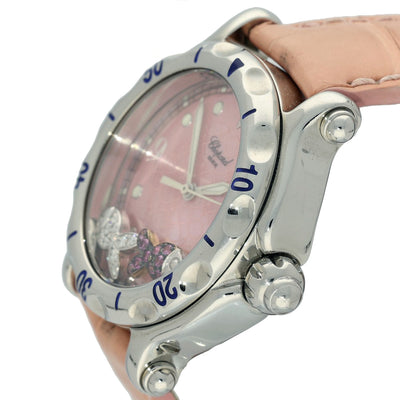 Pre-Owned Chopard Happy Sport Fish Diamond and Pink Sapphire Quartz Watch