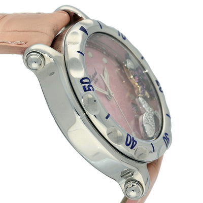 Pre-Owned Chopard Happy Sport Fish Diamond and Pink Sapphire Quartz Watch
