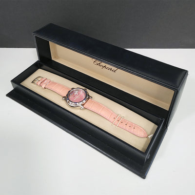 Pre-Owned Chopard Happy Sport Fish Diamond and Pink Sapphire Quartz Watch