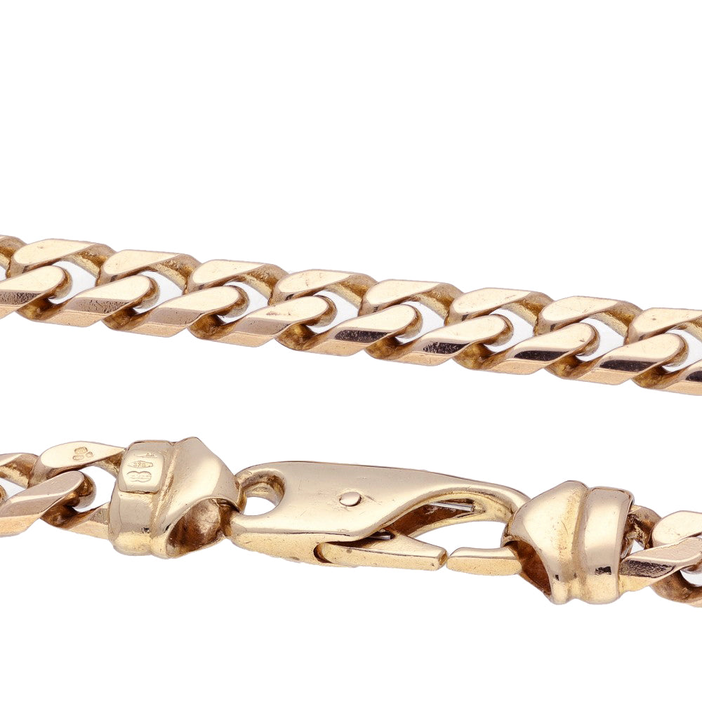 9ct Rose Gold Chunky Flat Curb Link Bracelet