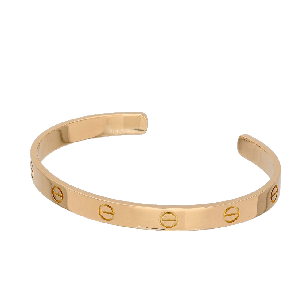 Pre-owned 18ct Rose Gold Cartier LOVE Bangle, Open, Classic Model Size 19 Torque Bracelet