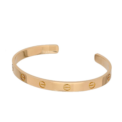 Pre-owned 18ct Rose Gold Cartier LOVE Bangle, Open, Classic Model Size 19 Torque Bracelet