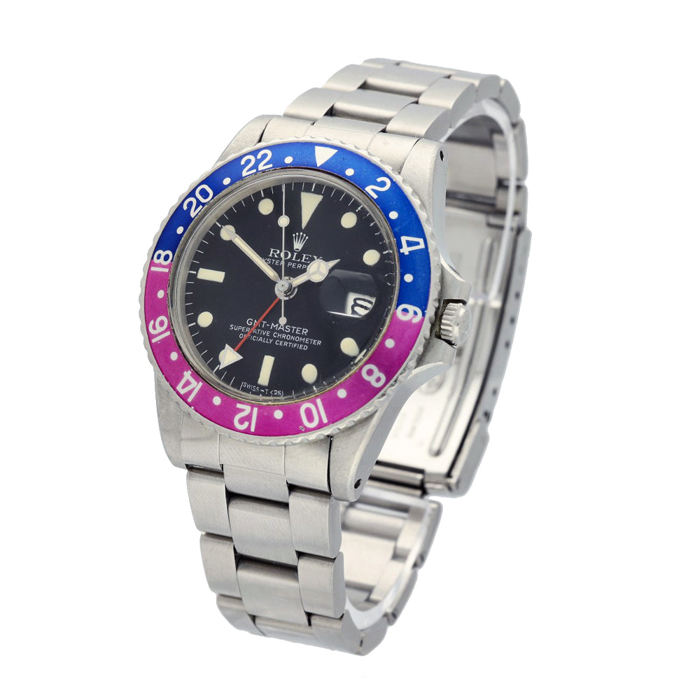 Preowned Rolex GMT Master 1675 1973 "Fuchsia" Watch