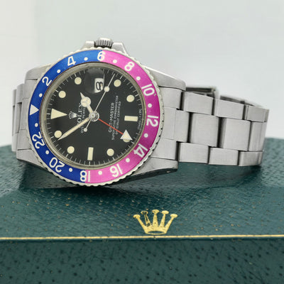 Preowned Rolex GMT Master 1675 1973 "Fuchsia" Watch