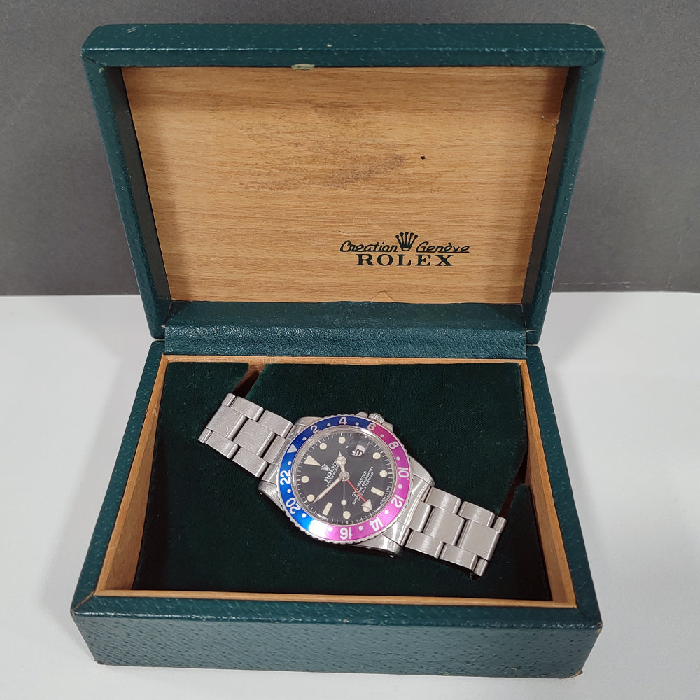 Preowned Rolex GMT Master 1675 1973 "Fuchsia" Watch