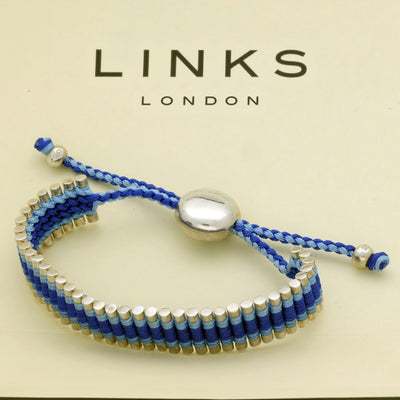 Pre-loved Links of London Silver Blue Friendship Bracelet