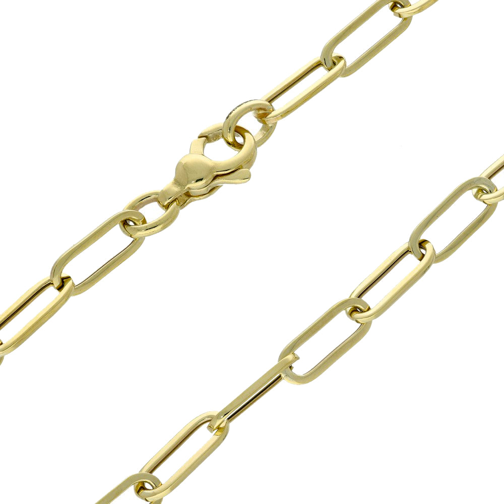 9ct Yellow Gold 18" Paperclip Link Chain Statement Necklace
