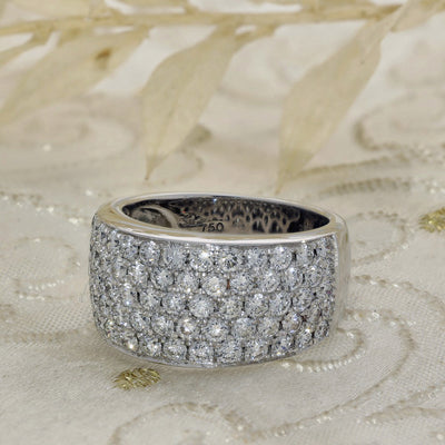 Pre-loved 18ct White Gold Pave Diamond Half Eternity Cocktail Ring