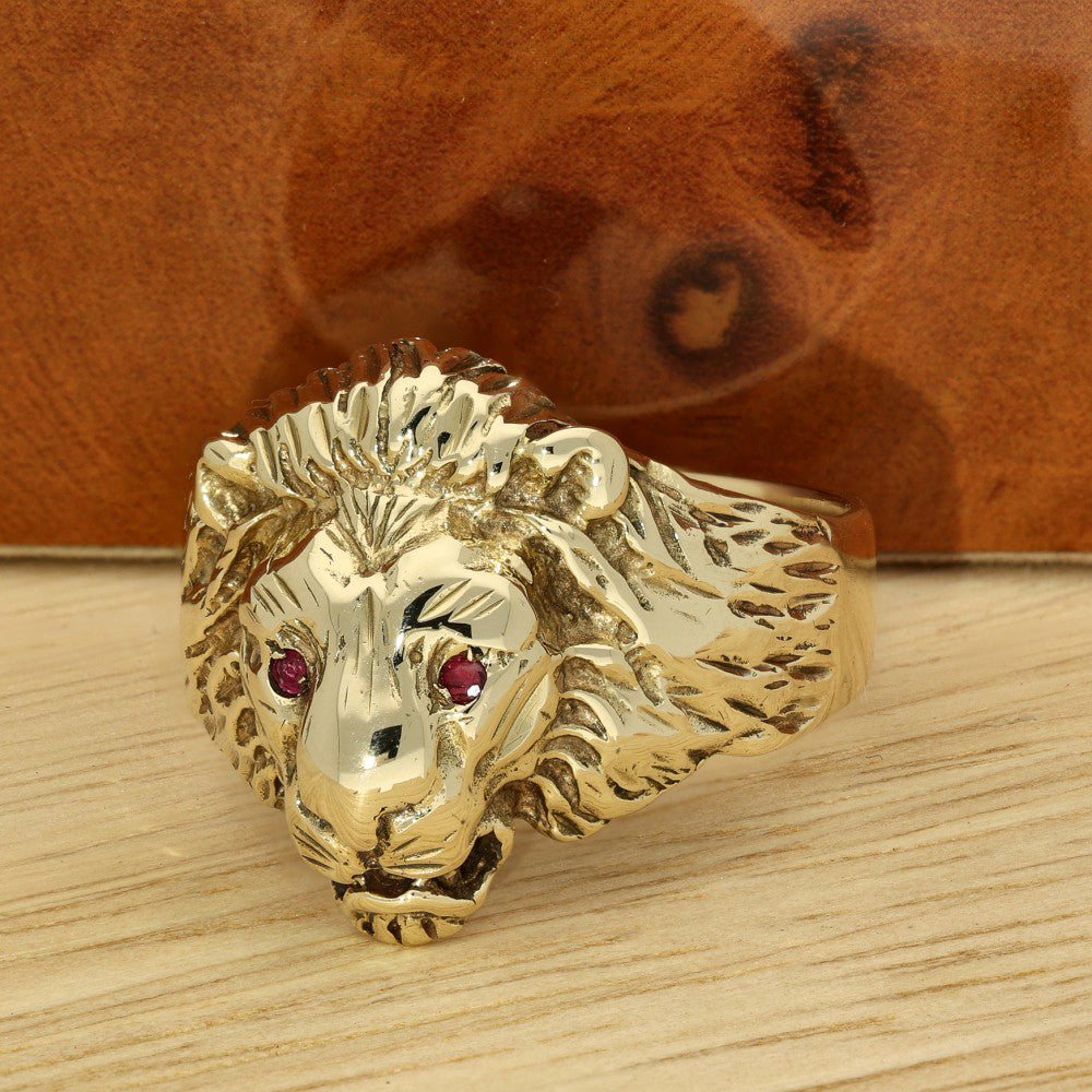 Pre-owned 9ct Yellow Gold Lion Head Ring