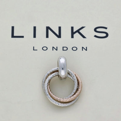 Pre-loved Links of London Silver & Rose Gold Vermeil Aurora Cluster Pendant