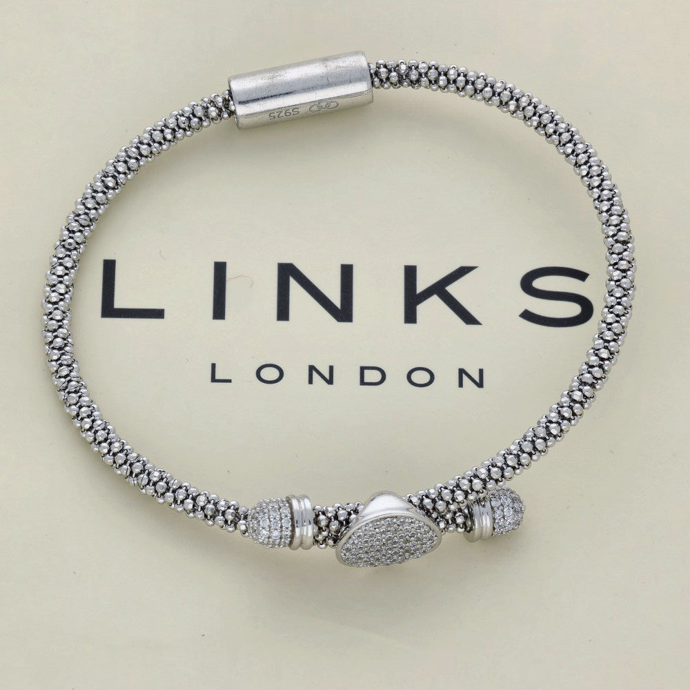 Pre-loved Links of London Silver Star Dust Toggle Round Bracelet 5010.2462