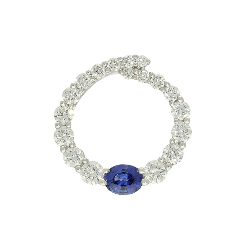18ct White Gold Sapphire & Diamond Journey Circle of Life Pendant