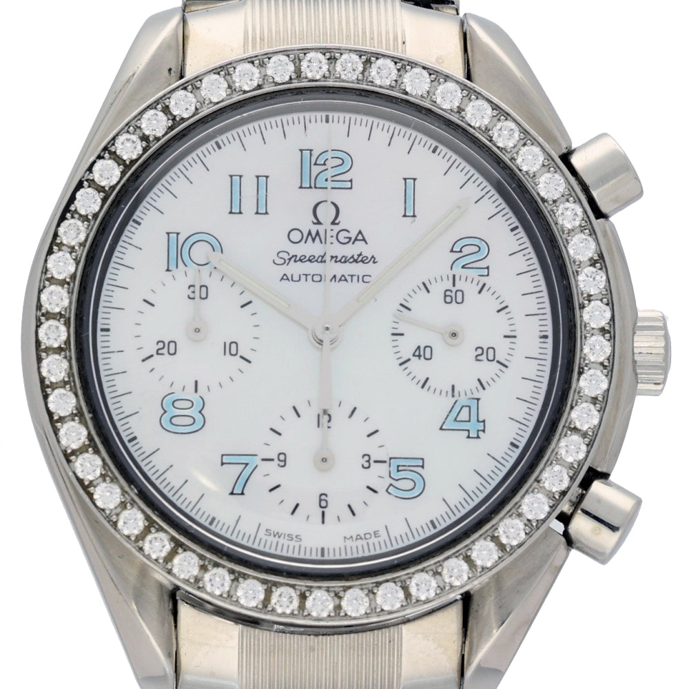 Pre-owned OMEGA Speedmaster Mother of Pearl and Diamond 3515.71.00 Watch