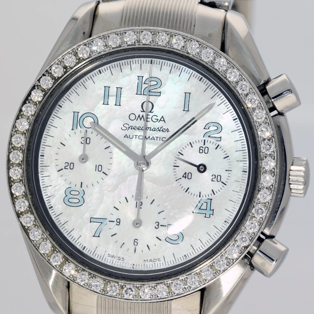 Pre-owned OMEGA Speedmaster Mother of Pearl and Diamond 3515.71.00 Watch