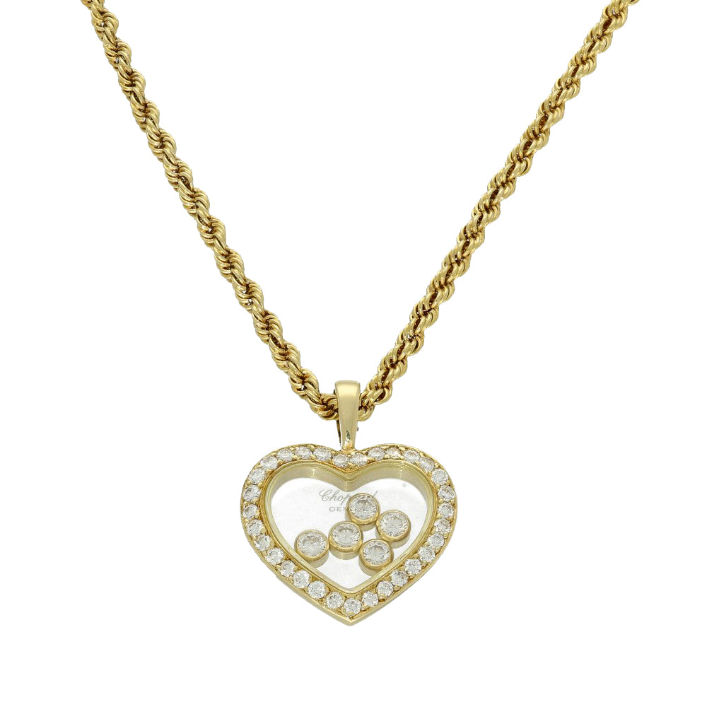 Pre-owned 18ct Yellow Gold Chopard Happy Diamonds Heart Necklace