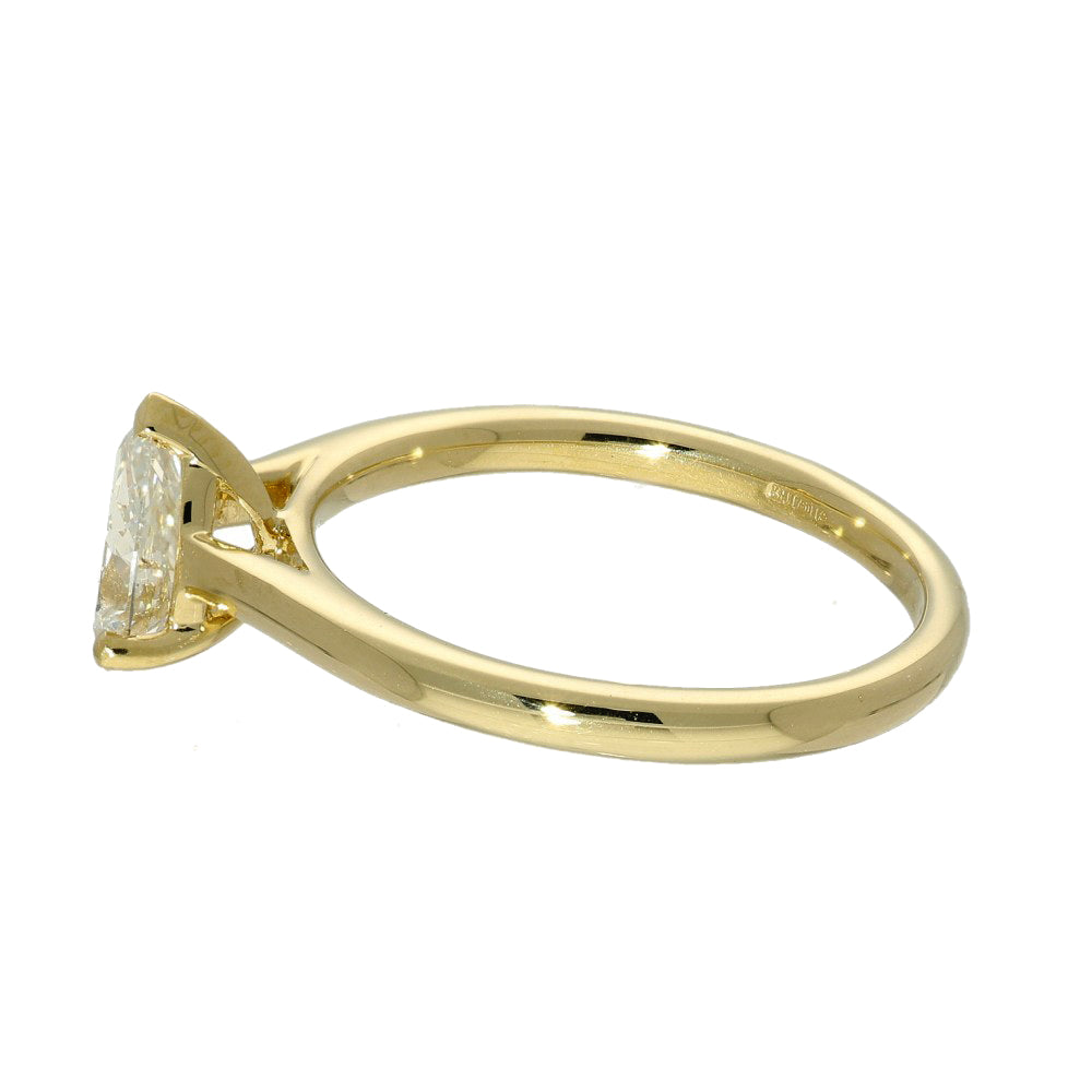 18ct Yellow Gold GIA Certificated 0.70ct Pear Shape Diamond Solitaire Ring