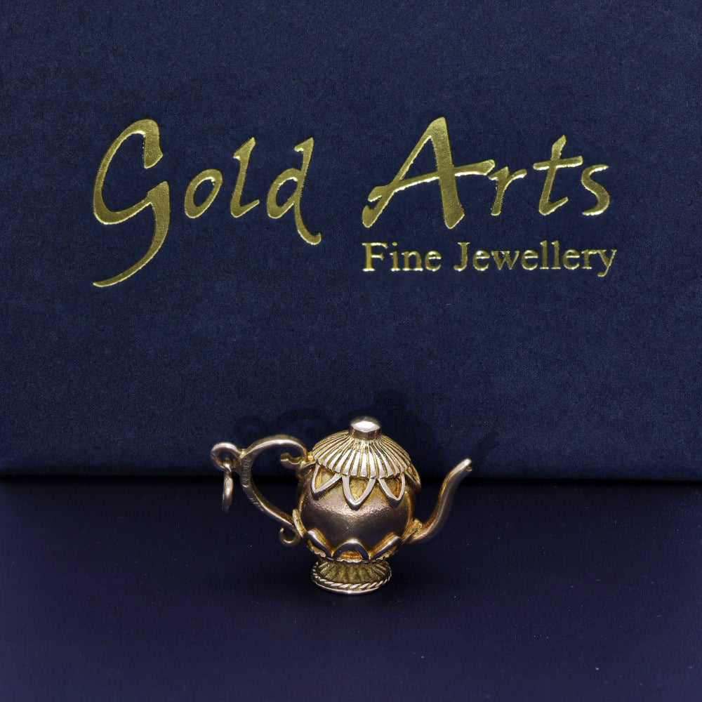 Vintage 9ct Yellow Gold Charm - Teapot