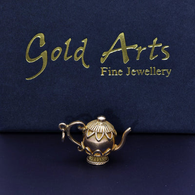 Vintage 9ct Yellow Gold Charm - Teapot