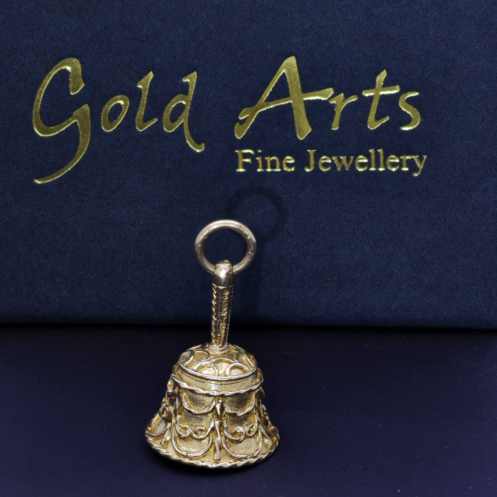 Vintage 9ct Yellow Gold Charm - Ringing Bell 1960's