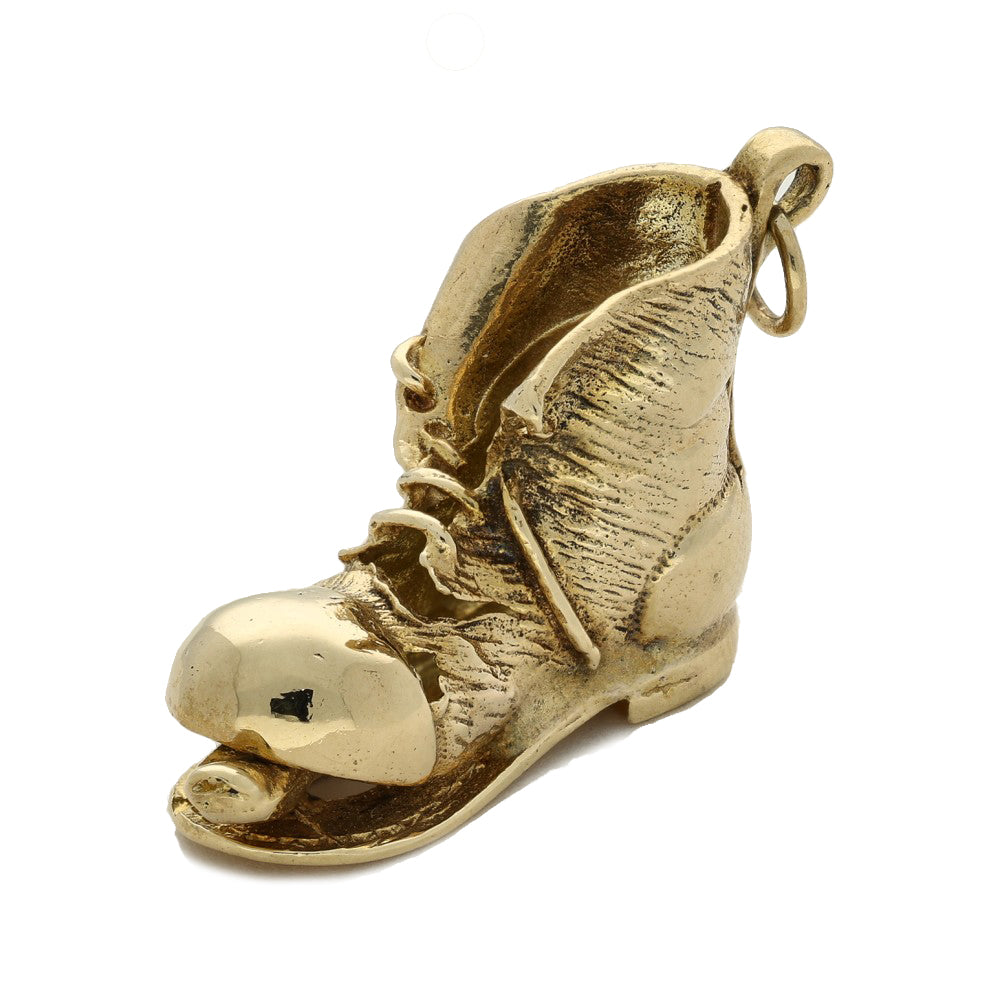 Vintage 9ct Yellow Gold Charm - Old Boot with Toe 1970's