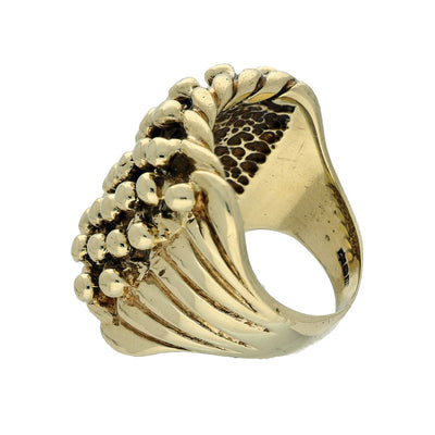 Pre-owned Large 9ct Yellow Gold 6 Row Keeper Shot Knot Ring 25g