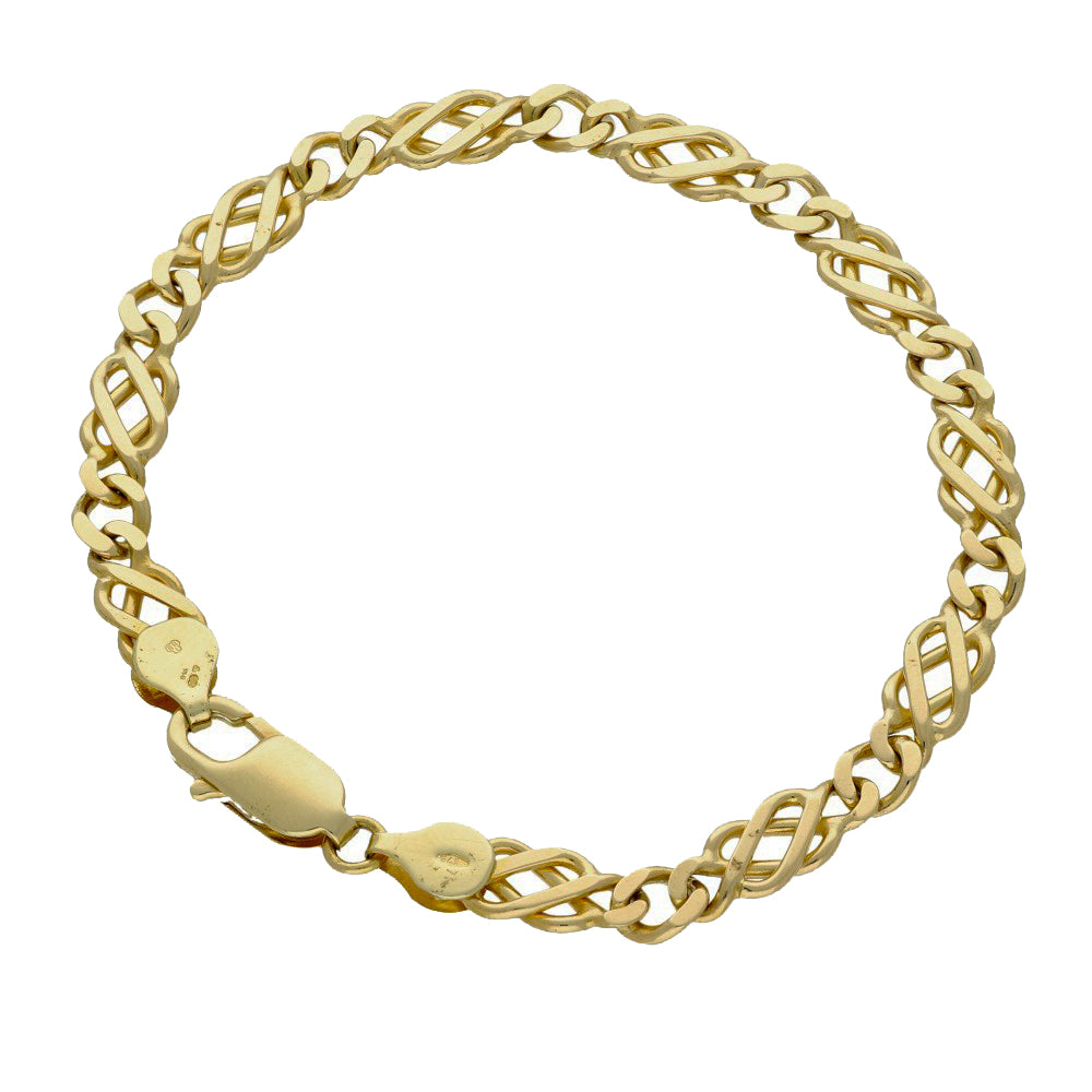 Pre-owned 9ct Yellow Gold Celtic Link Chain Bracelet