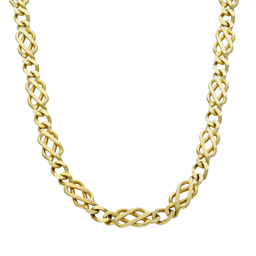Pre-owned 9ct Yellow Gold Celtic Link Chain Necklace 24"