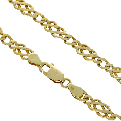 Pre-owned 9ct Yellow Gold Celtic Link Chain Necklace 24"