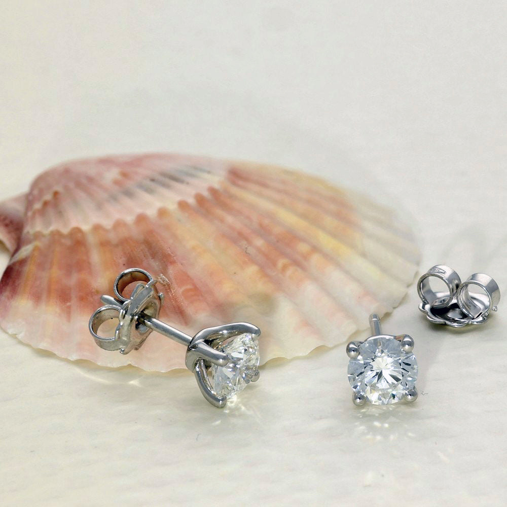 9ct White Gold Laboratory-Grown Diamond Stud Earrings 1.50ct