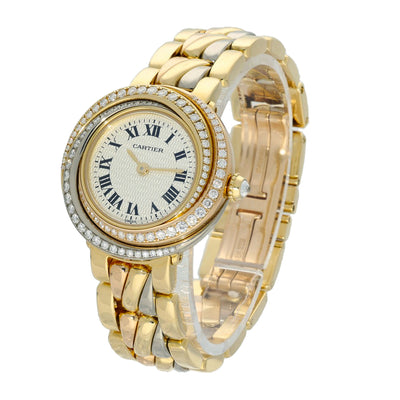 Pre-owned Cartier Must De Trinity 18ct Gold Diamond Dial Quartz Ladies Watch 2357