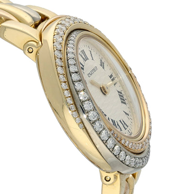 Pre-owned Cartier Must De Trinity 18ct Gold Diamond Dial Quartz Ladies Watch 2357