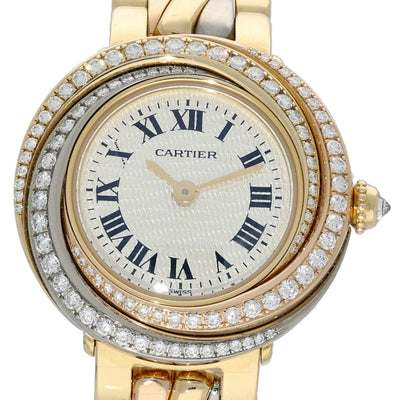 Pre-owned Cartier Must De Trinity 18ct Gold Diamond Dial Quartz Ladies Watch 2357
