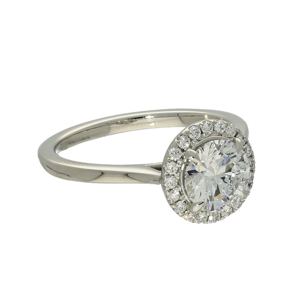 Platinum Laboratory-Grown 1ct Diamond Halo Ring