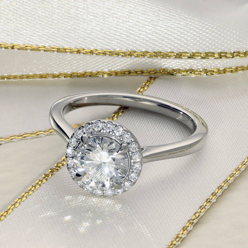 Platinum Laboratory-Grown 1ct Diamond Halo Ring