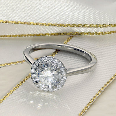 Platinum Laboratory-Grown 1ct Diamond Halo Ring