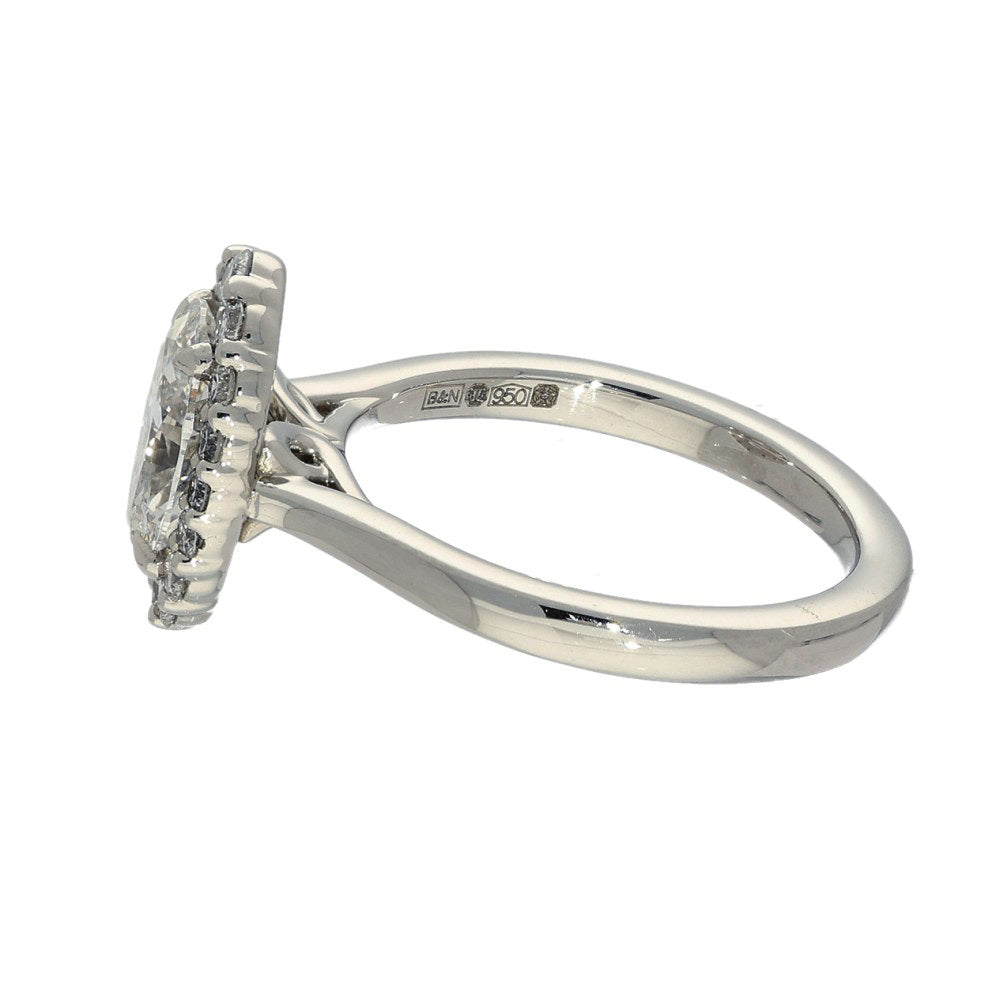 Platinum Laboratory-Grown 1.55ct Oval Diamond Halo Ring