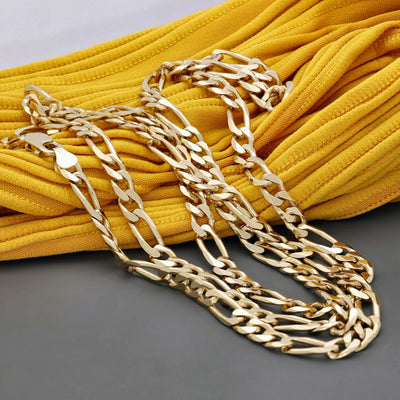 Pre-owned 9ct Yellow Gold 31" Curb Figaro Chain 38g