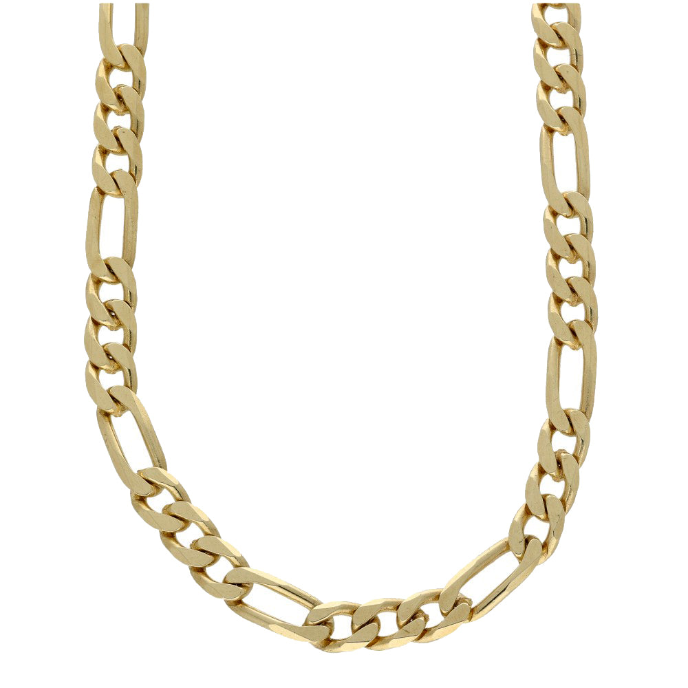 Pre-owned 9ct Yellow Gold 31" Curb Figaro Chain 38g