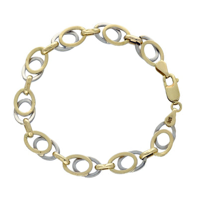 Pre-loved 9ct Bicolour Gold Double Oval Link Bracelet