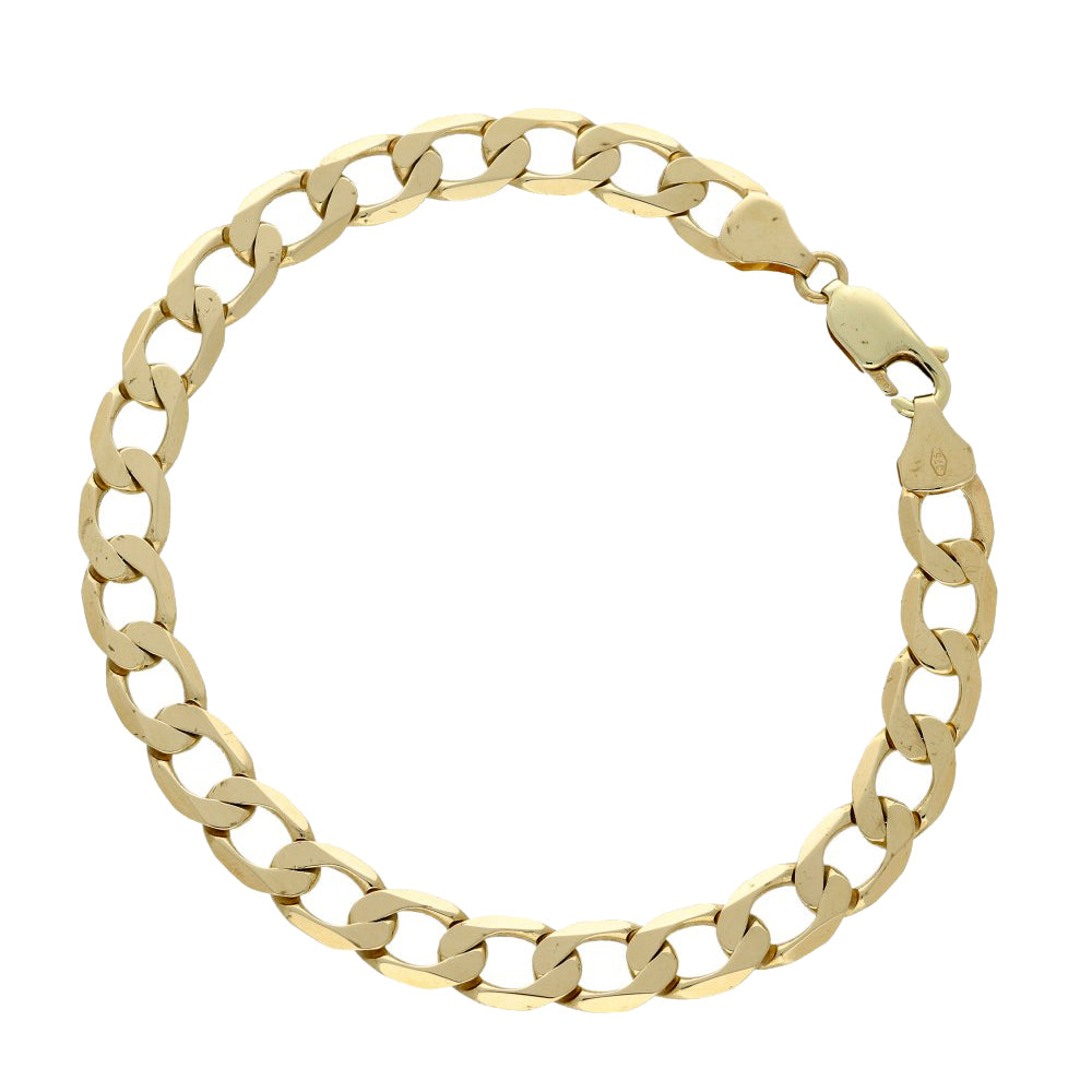 9ct Yellow Gold Flat Curb Link Bracelet 12.2g